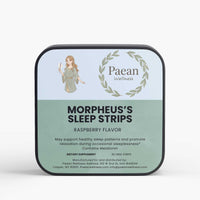 Morpheus's Sleep Strips raspberry flavor dietary supplement for healthy sleep and relaxation with melatonin.