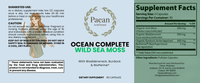 Ocean Complete Wild Sea Moss supplement with organic Irish Sea Moss, Bladderwrack, Burdock root, and BioPerine capsules for energy and wellness